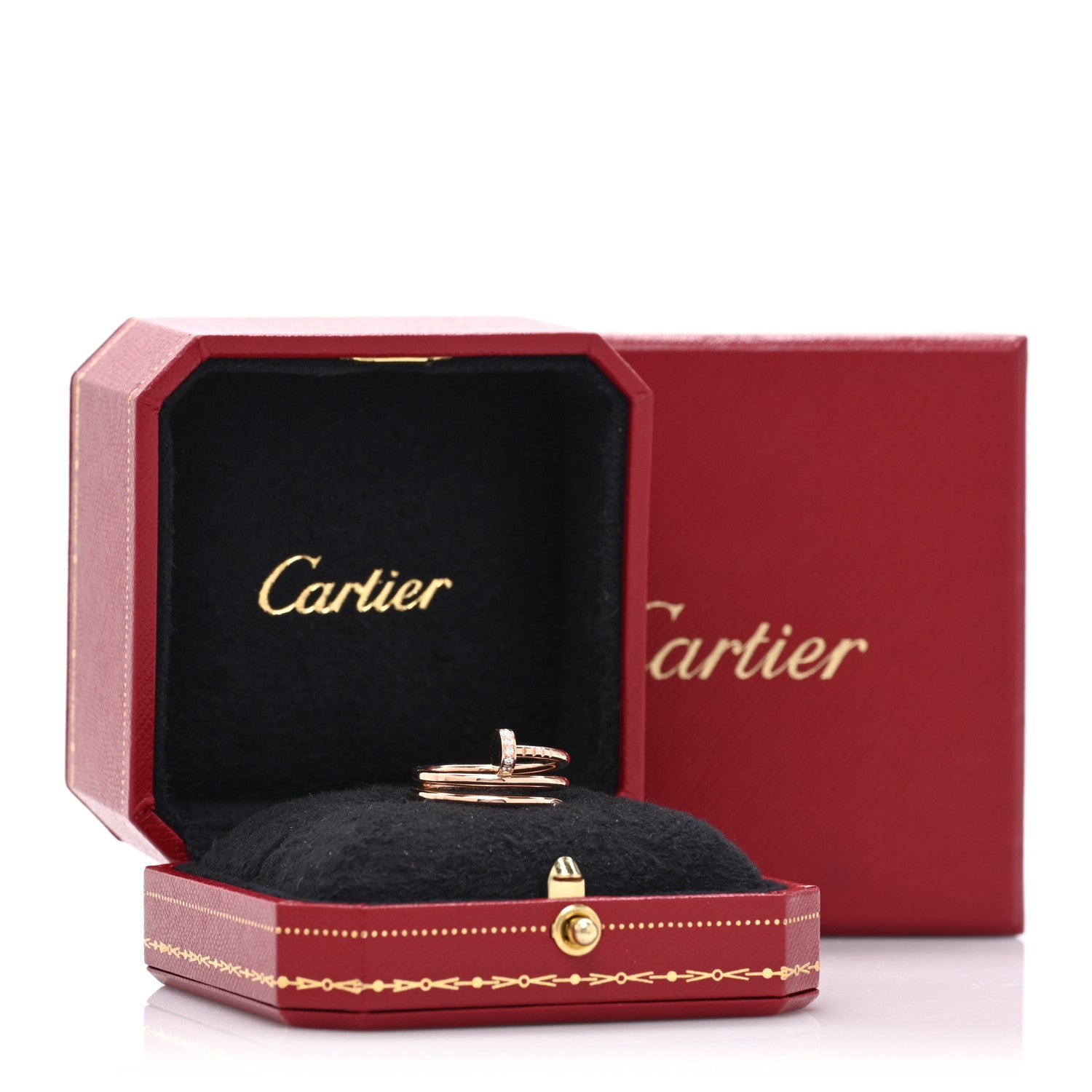 Cartier 18K Pink Gold Diamond Double Juste Un Clou Ring  54 7 6 of 6