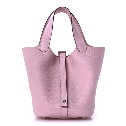 Hermes Taurillon Clemence Picotin Lock 18 PM Rose Sakura 1 of 11