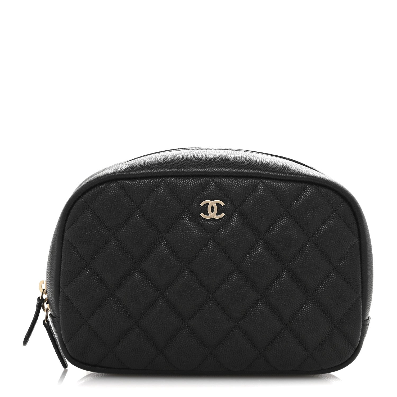 Chanel Caviar Quilted Medium Curvy Pouch Cosmetic Case Black 1 of 9