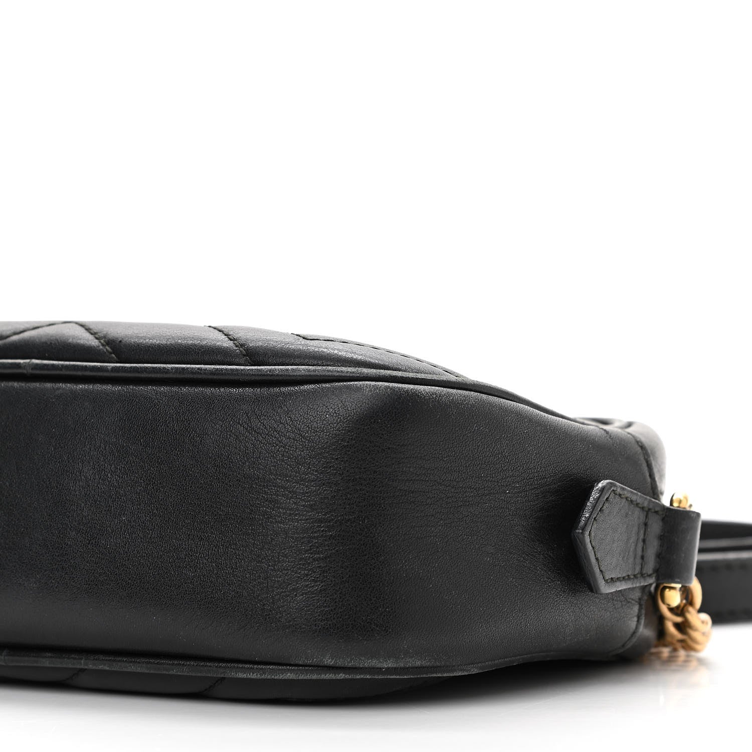 Gucci Calfskin Matelasse Mini GG Marmont Chain Shoulder Bag Black 14 of 19
