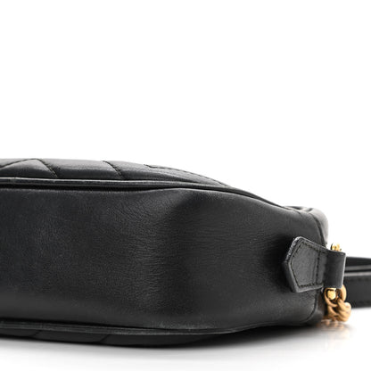 Gucci Calfskin Matelasse Mini GG Marmont Chain Shoulder Bag Black 14 of 19
