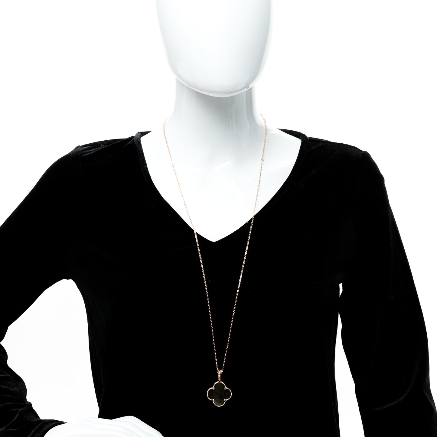 18K Rose Gold Gray Mother of Pearl Magic Alhambra Long Necklace