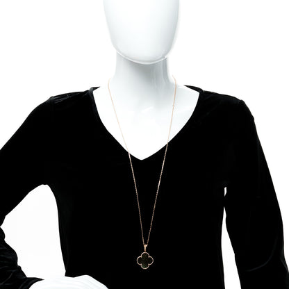 Van Cleef & Arpels 18K Rose Gold Gray Mother of Pearl Magic Alhambra Long Necklace 3 of 7