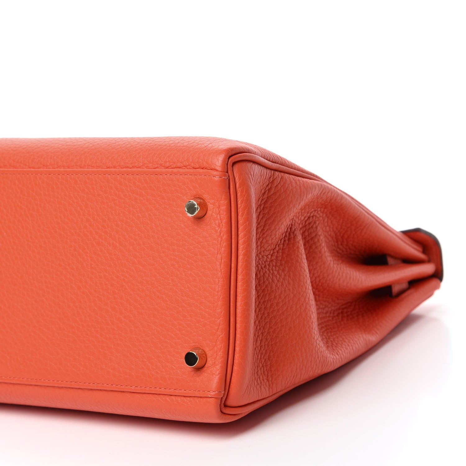 Hermes Taurillon Clemence Kelly Retourne 35 Orange Poppy 7 of 11