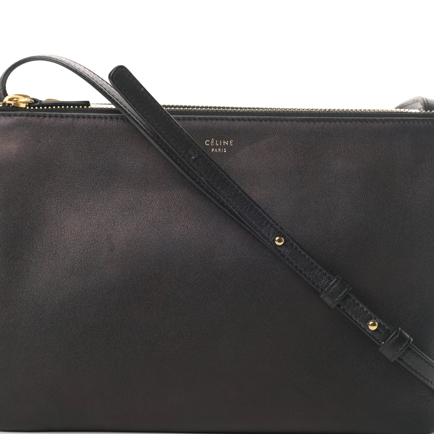 Lambskin Large Trio Crossbody Bag Black