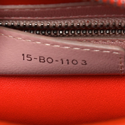 Christian Dior Lambskin Cannage Tri-Color Medium Lady Dior Orange Riviera Fuchsia Cosmopolitan Lipstick Natural 7 of 16