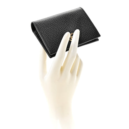 Gucci Pebbled Calfskin GG Marmont Card Case Black 2 of 9