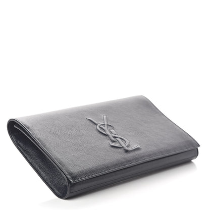 Saint Laurent Calfskin Monogram Large Belle De Jour Clutch Black 3 of 5