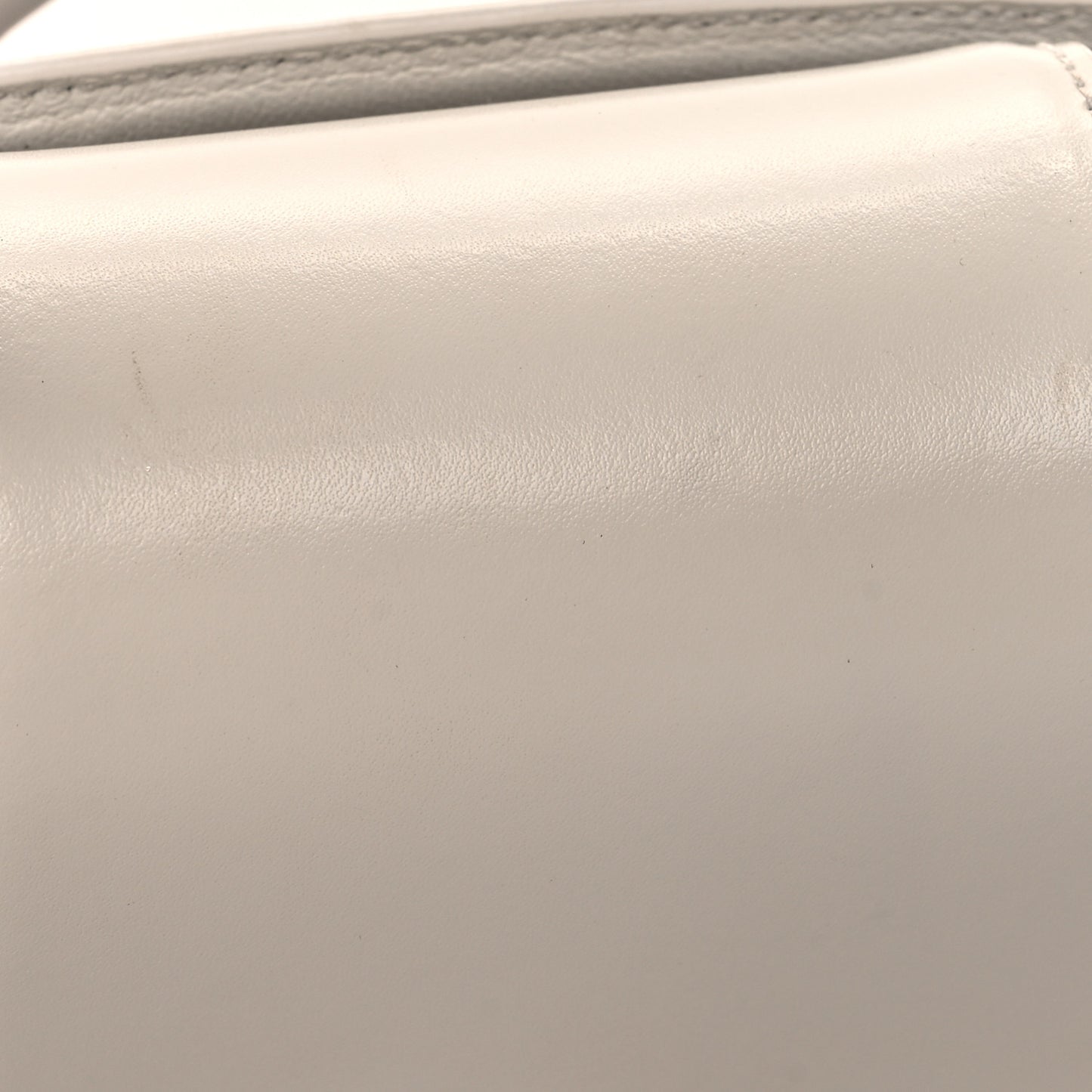 Shiny Box Calfskin Hourglass Top Handle Bag XS Chalky White