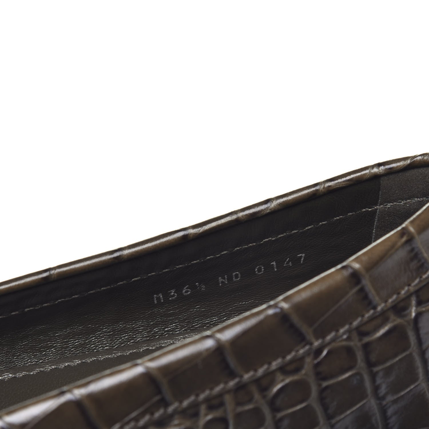 Louis Vuitton Calfskin Crocodile Embossed Dauphine Loafers 36.5 Green 8 of 8
