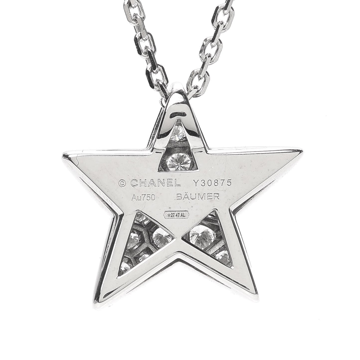 18K White Gold Diamond Large Comete Geode Pendant Necklace