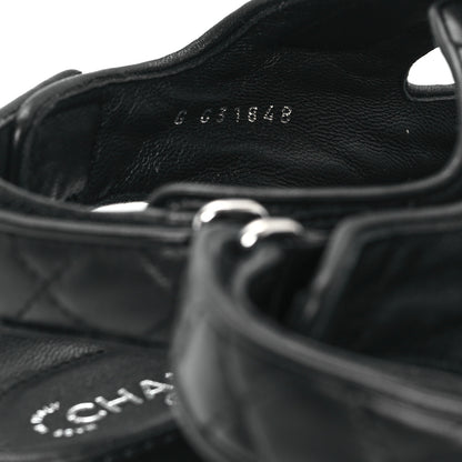 Chanel Lambskin Quilted Velcro Dad Sandals 37.5 So Black 9 of 10