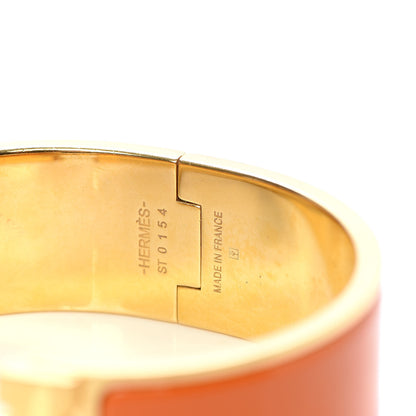 Hermes Enamel Wide Clic Clac H Bracelet GM Orange 4 of 6