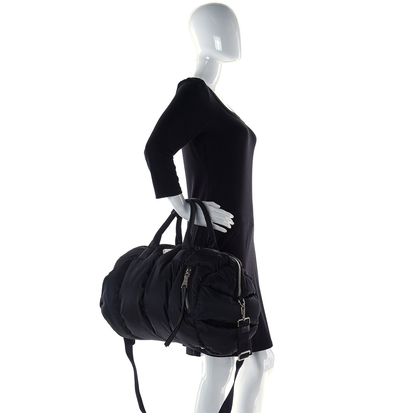 Tessuto Nylon Bomber Duffle Black