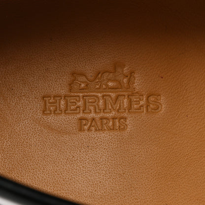 Hermes Glossed Calfskin Womens Dublin Loafers 36 Black 7 of 20