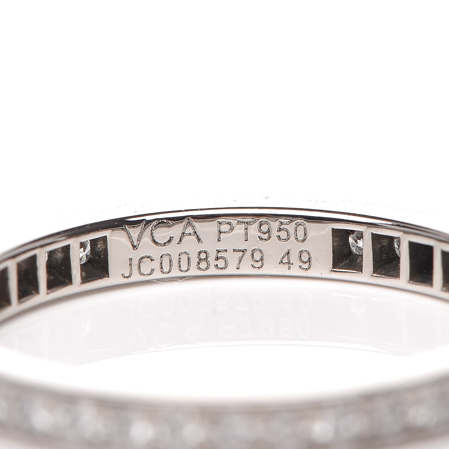 Van Cleef & Arpels Platinum Diamond 2.1mm Romance Wedding Band Ring 49 4.75 4 of 5