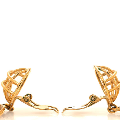 Chanel CC Bird Cage Drop Clip On Earrings Gold 3 of 4