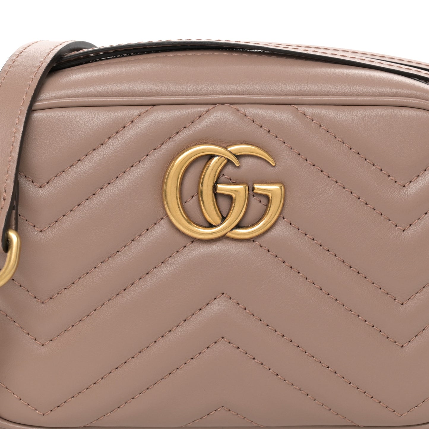 Calfskin Matelasse Mini GG Marmont Chain Shoulder Bag Porcelain Rose