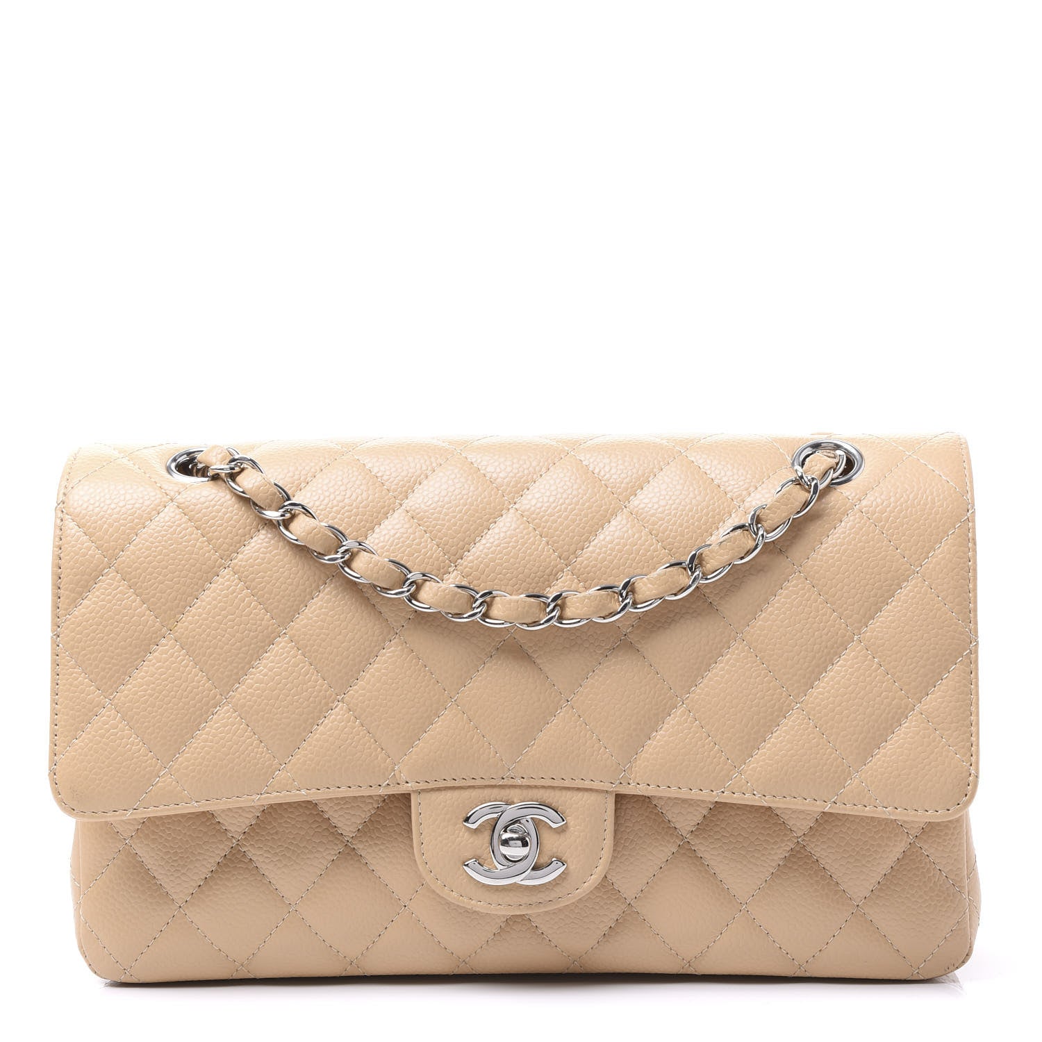 Chanel Caviar Quilted Medium Double Flap Beige Clair 1 of 10