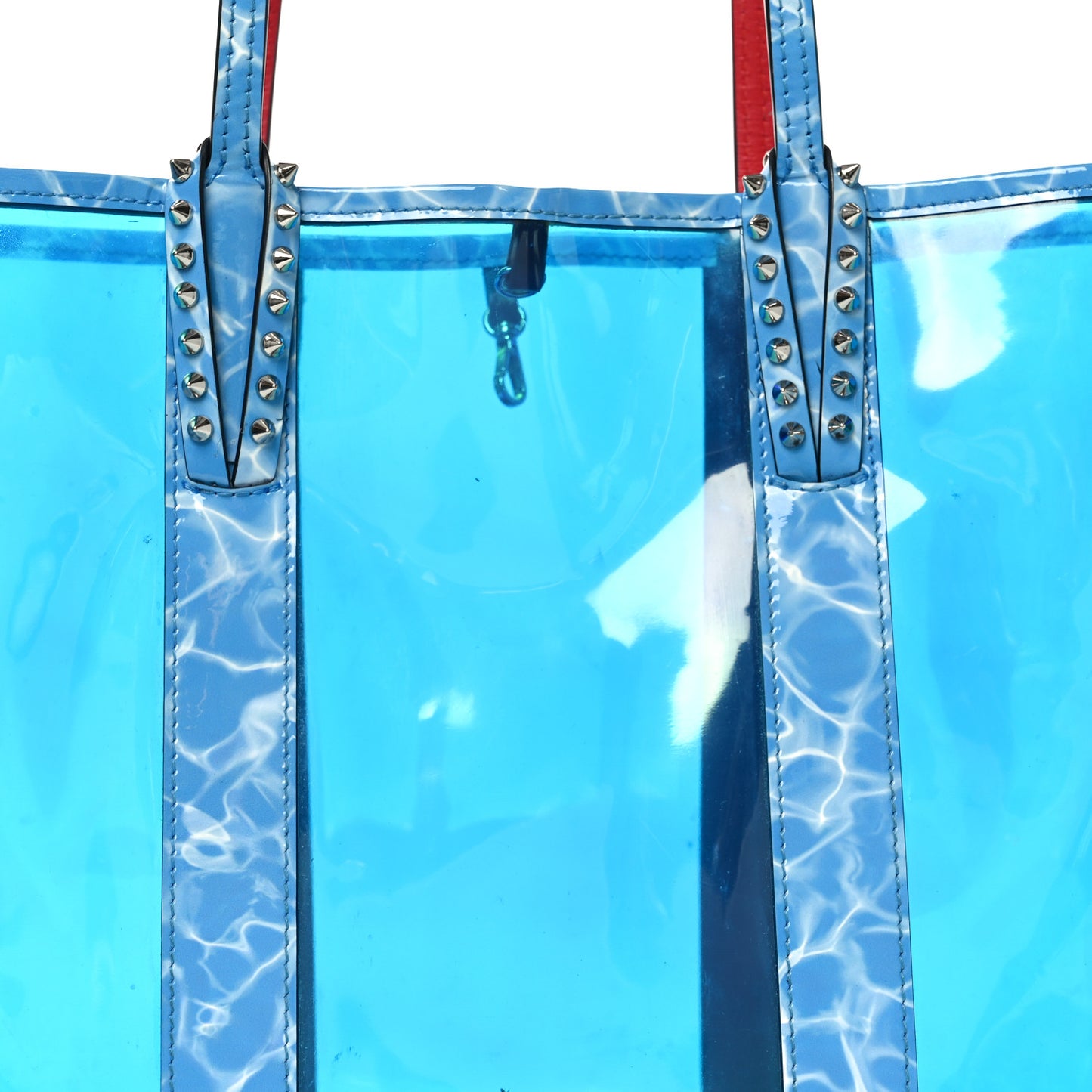 PVC Spikes East West Cabata Tote Blue