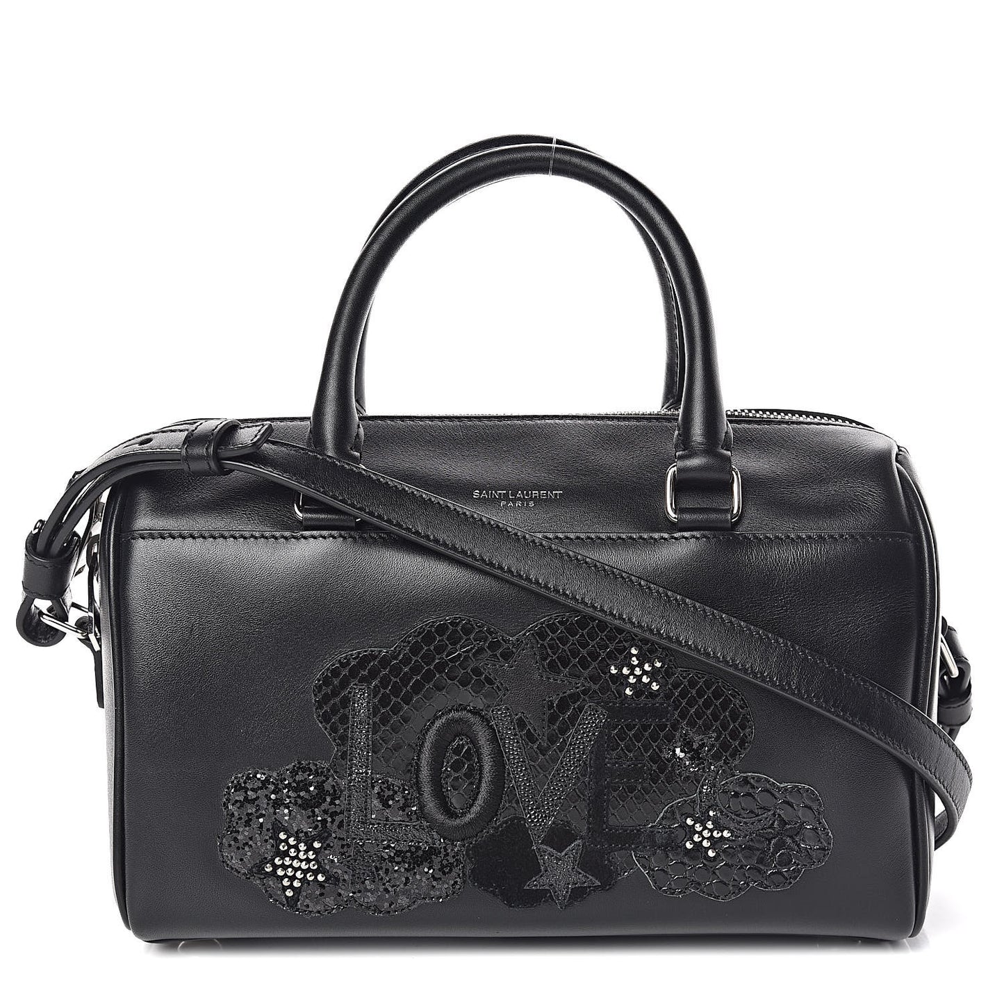 Calfskin Love Patchwork Classic Baby Duffle Black