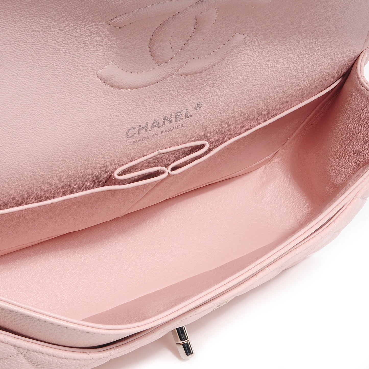 Caviar Medium Double Flap Pink