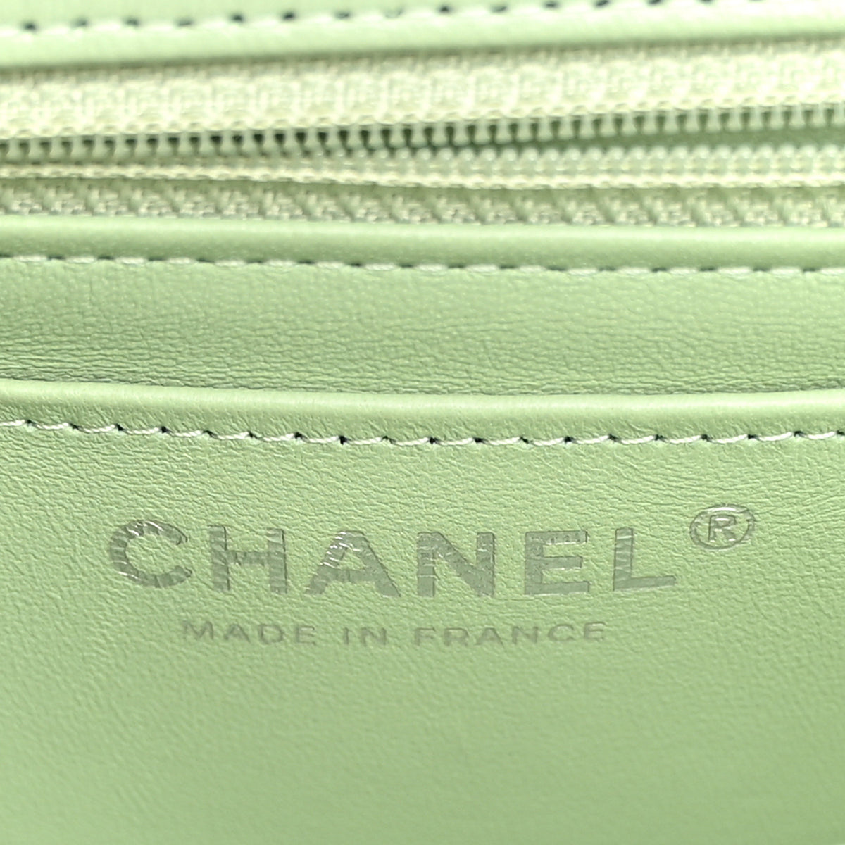 Chanel Lambskin Quilted Mini Rectangular Flap Light Green 6 of 11