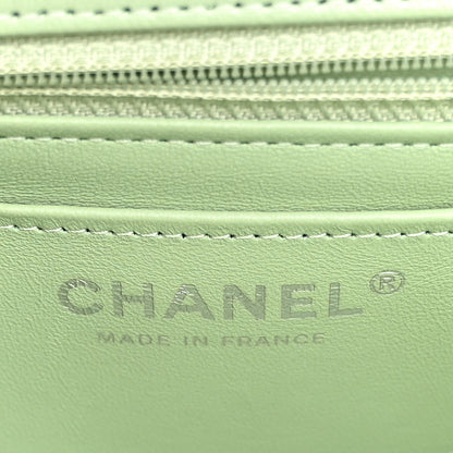 Chanel Lambskin Quilted Mini Rectangular Flap Light Green 6 of 11