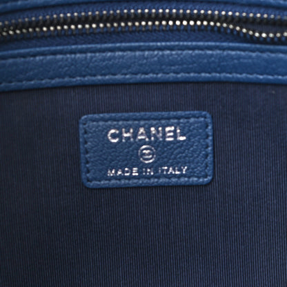Chanel Patent Goatskin Quilted Medium Gabrielle Cosmetic Case Dark Blue 6 of 8