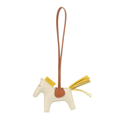 Hermes Milo Lambskin Grigri Rodeo Horse Bag Charm PM Craie Gold Jaune De Naples 1 of 4