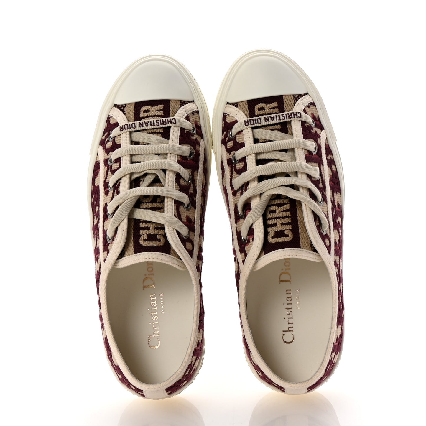 Canvas Oblique Walk'N'Dior Low Top Sneakers 36 Deep Amaranth