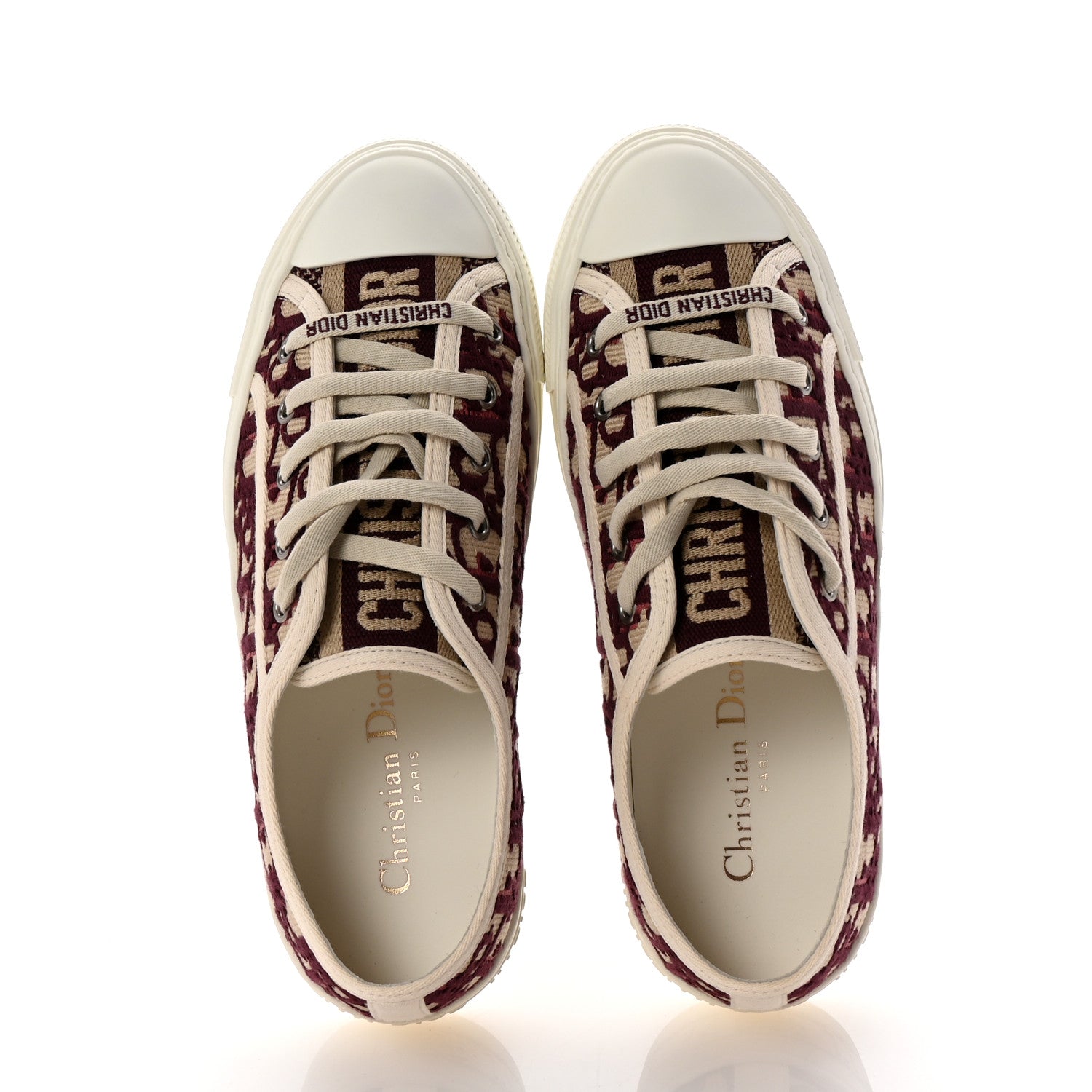 Christian Dior Canvas Oblique Walk'N'Dior Low Top Sneakers 36 Deep Amaranth 2 of 11
