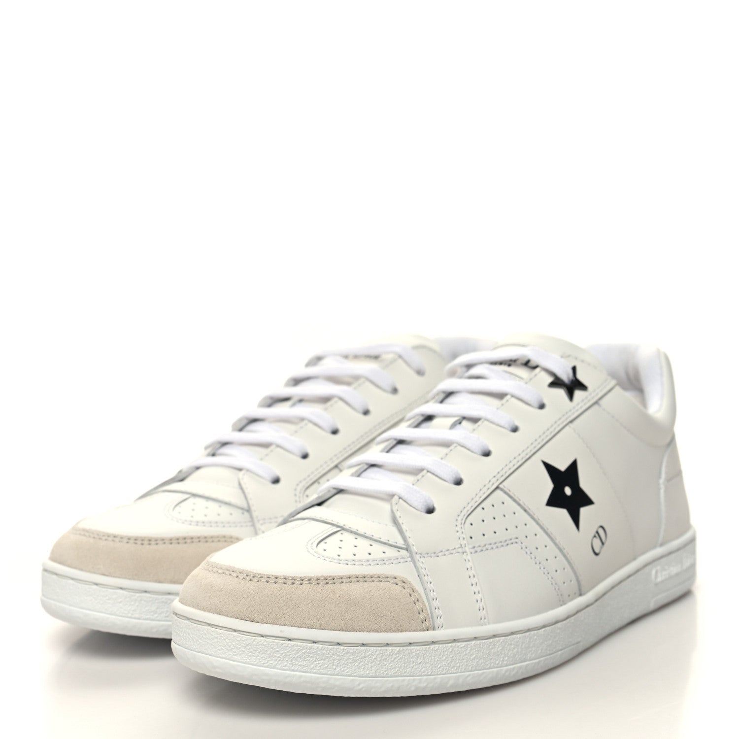 Christian Dior Calfskin Suede Dior Star Low Top Sneakers 37 White Black 3 of 9