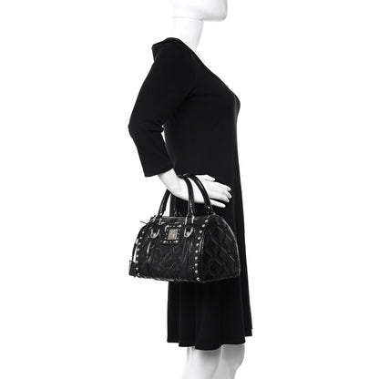 Versace Patent Quilted Snap Out Of It Bag Black 2 of 9