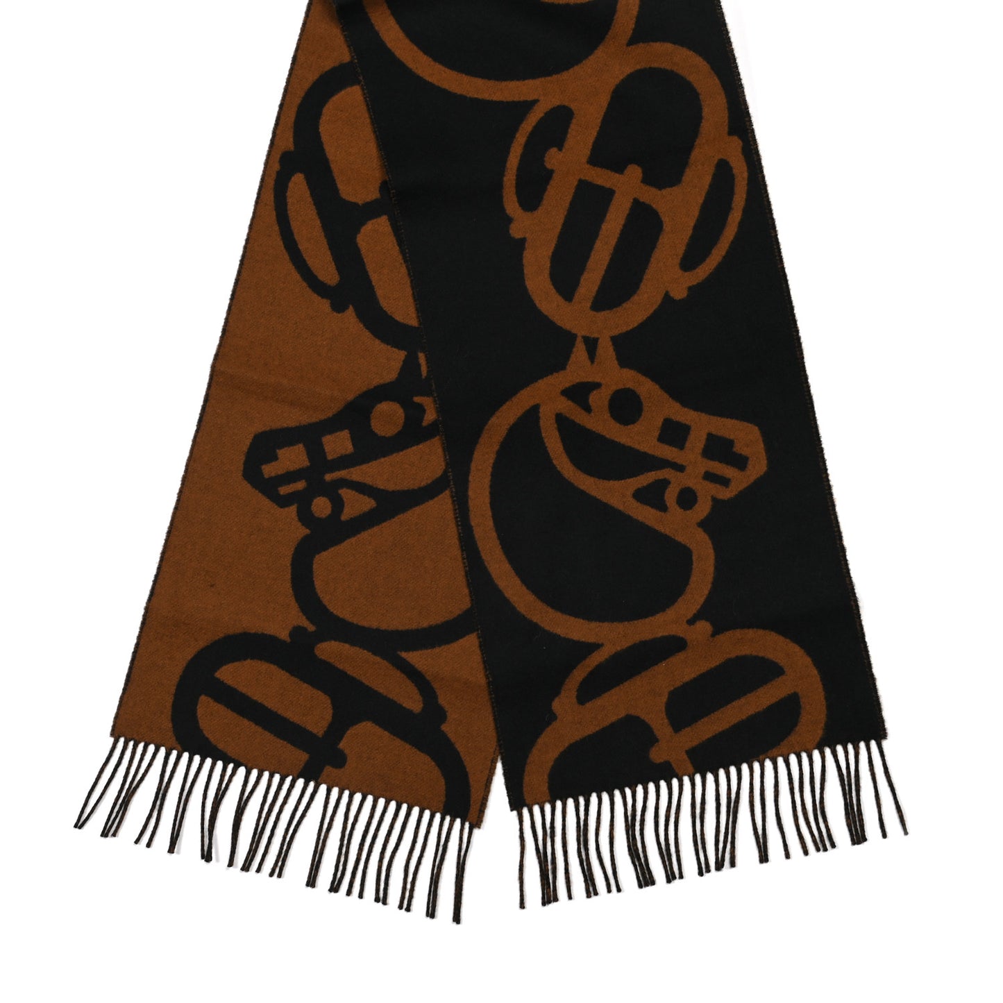 Cashmere Boucles et Camails Muffler Marine Caramel
