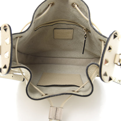 Valentino Garavani Grained Calfskin Rockstud Bucket Bag Light Ivory 5 of 12