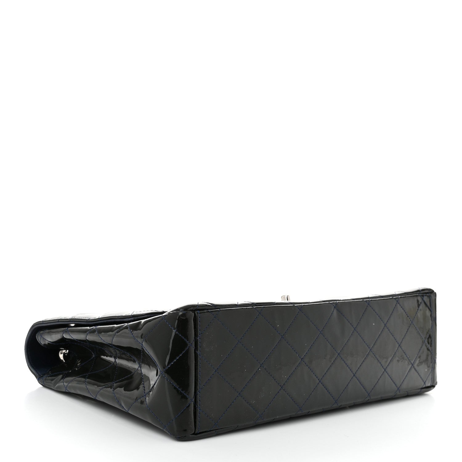 Chanel Patent Quilted Maxi Single Flap Blue 4 of 11