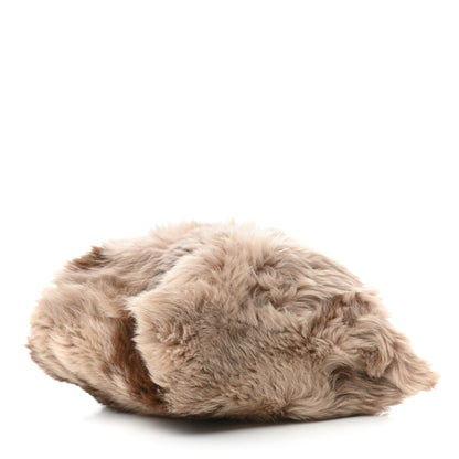 Prada Montone Shearling Fox Fur Saffiano Shoulder Bag Brown 4 of 9
