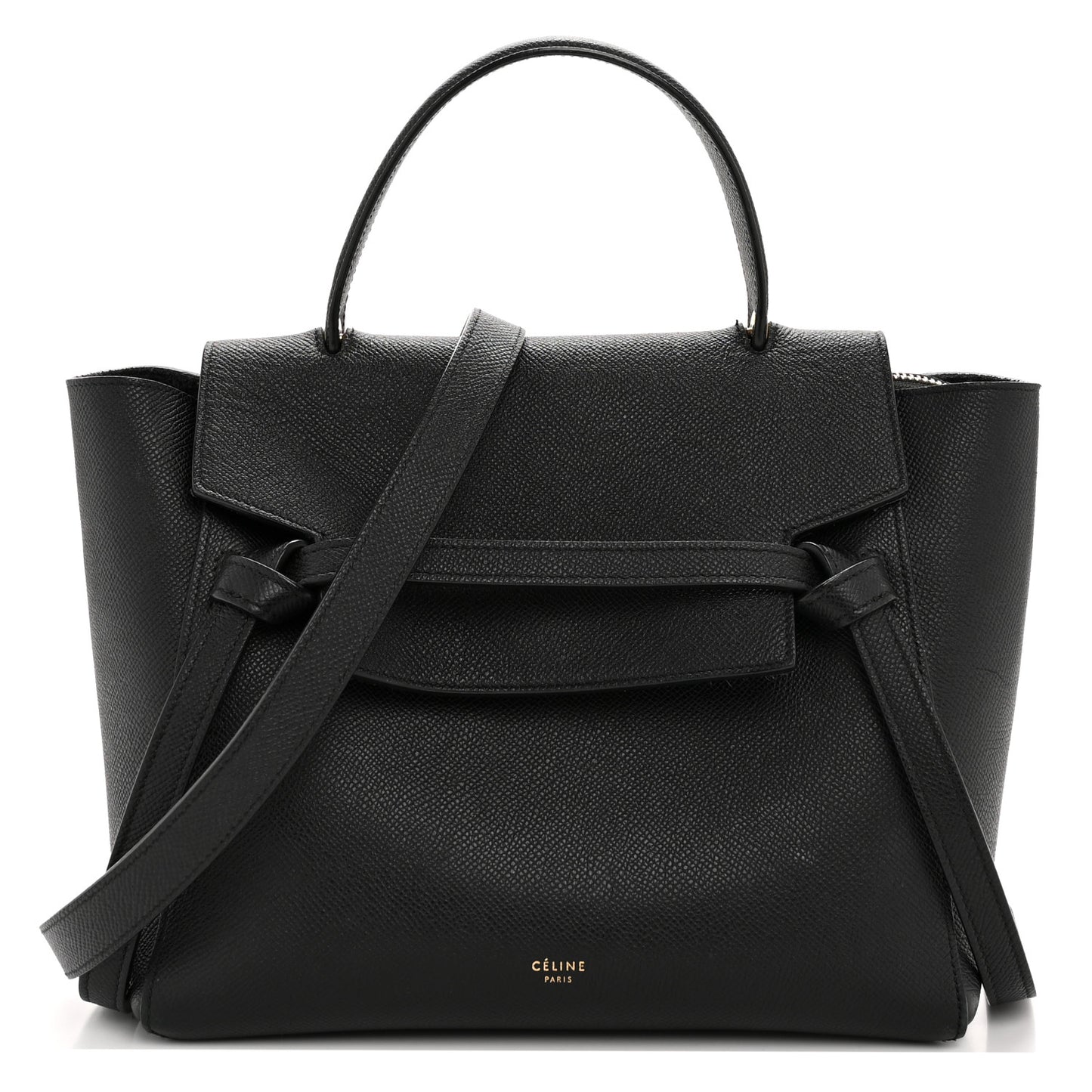 Grained Calfskin Micro Belt Bag Black