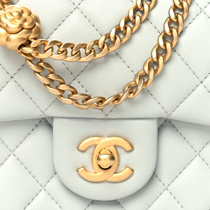 Chanel Lambskin Quilted Mini Sweet Camellia Flap Light Blue 8 of 10