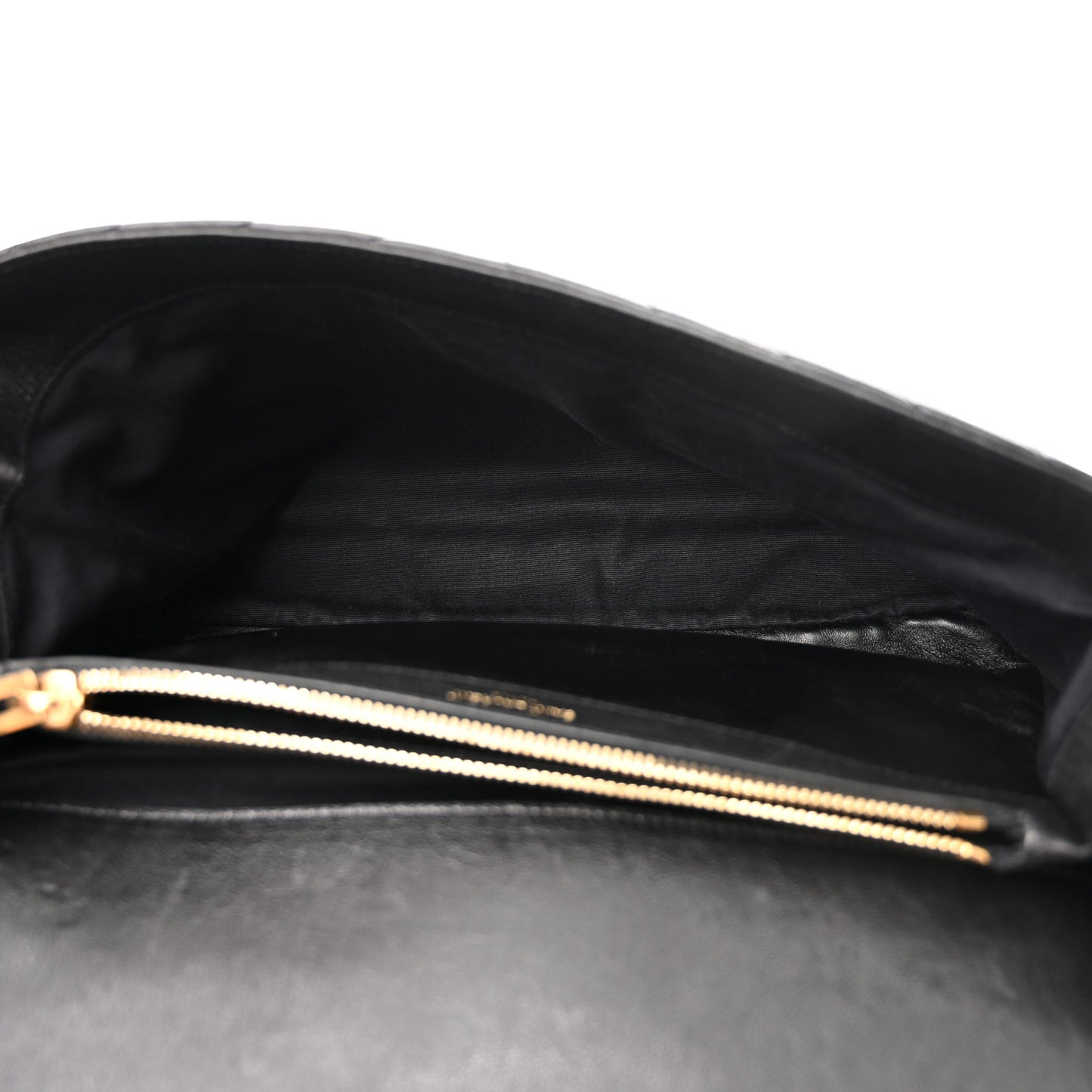 Sheepskin Matelasse Chevron Monogram Large College Satchel Black