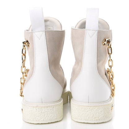 Louis Vuitton Calfskin Suede Mens Creeper Ankle Boots 8.5 White 7 of 11