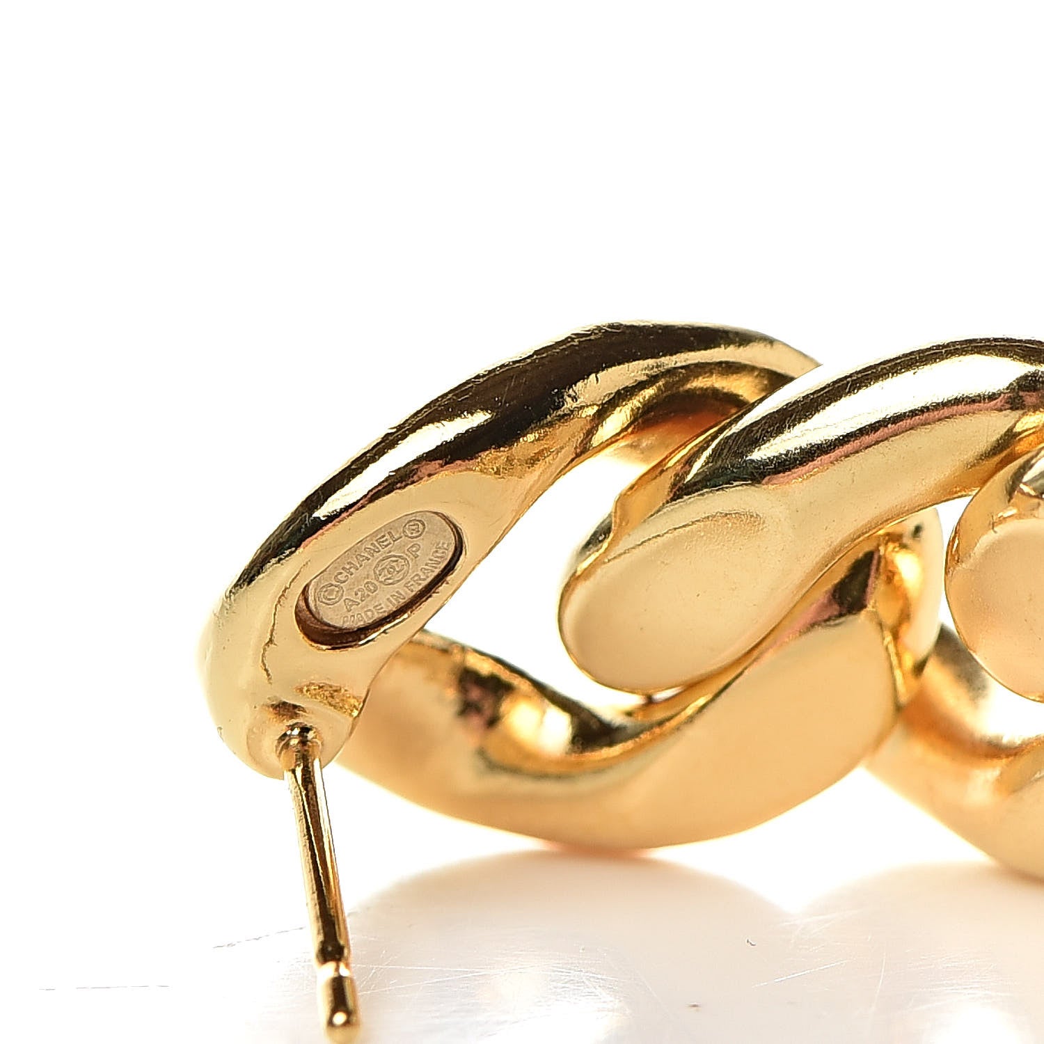 Chanel Metal CC Pick Drop Earrings Gold 4 of 5