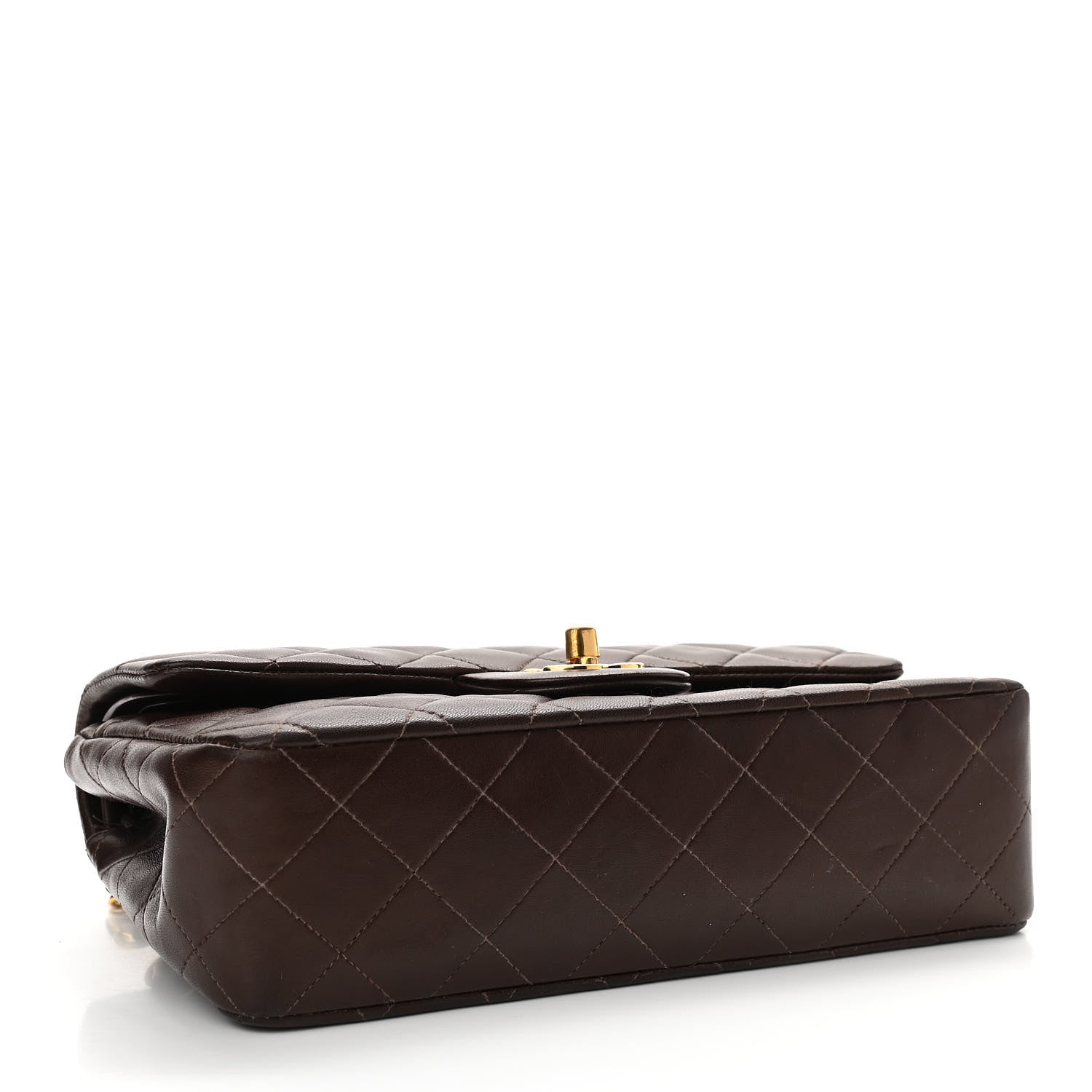 Chanel Lambskin Quilted Small Double Flap Dark Brown 4 of 17