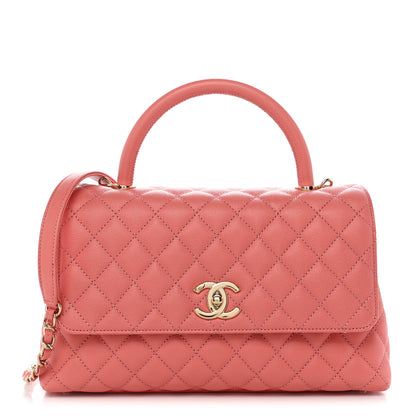 Chanel Caviar Quilted Small Coco Handle Flap Pink 1 of 10