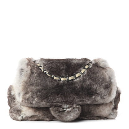 Chanel Rabbit Fur CC Medium Flap Bag Brown 1 of 9