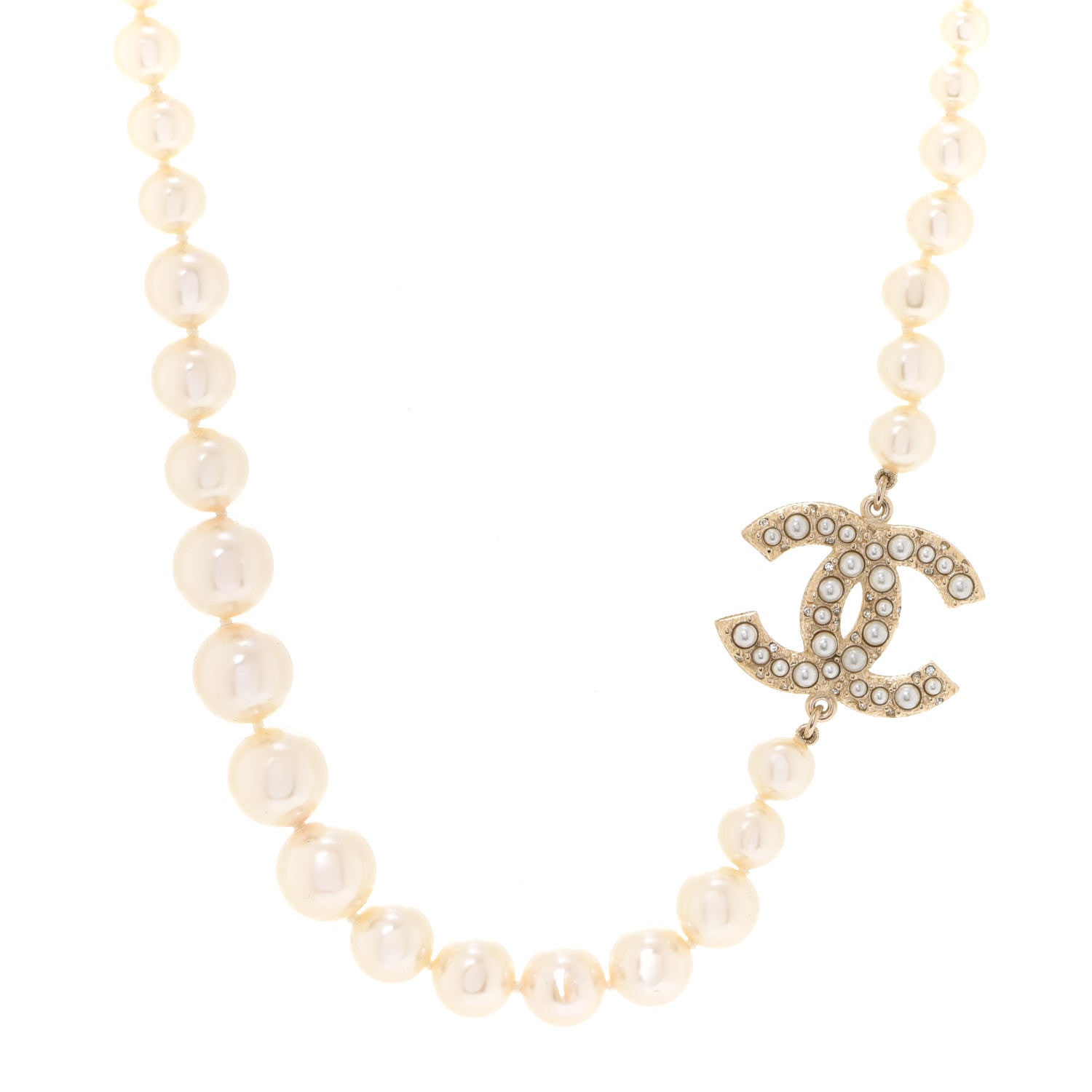 Chanel Pearl CC 100th Anniversary Necklace Light Gold 1 of 7