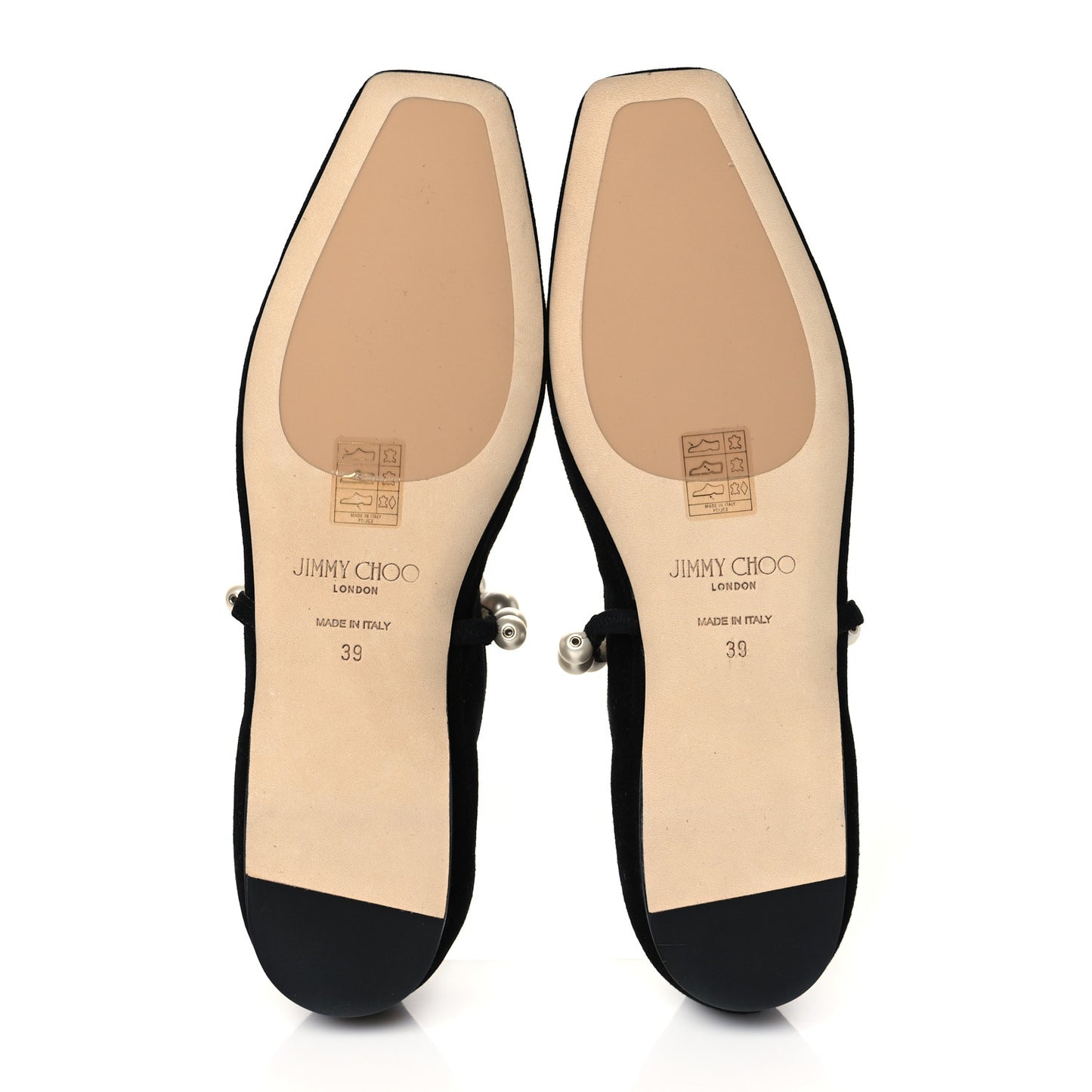 Suede Pearl Embellished Ade Flat 39 Black