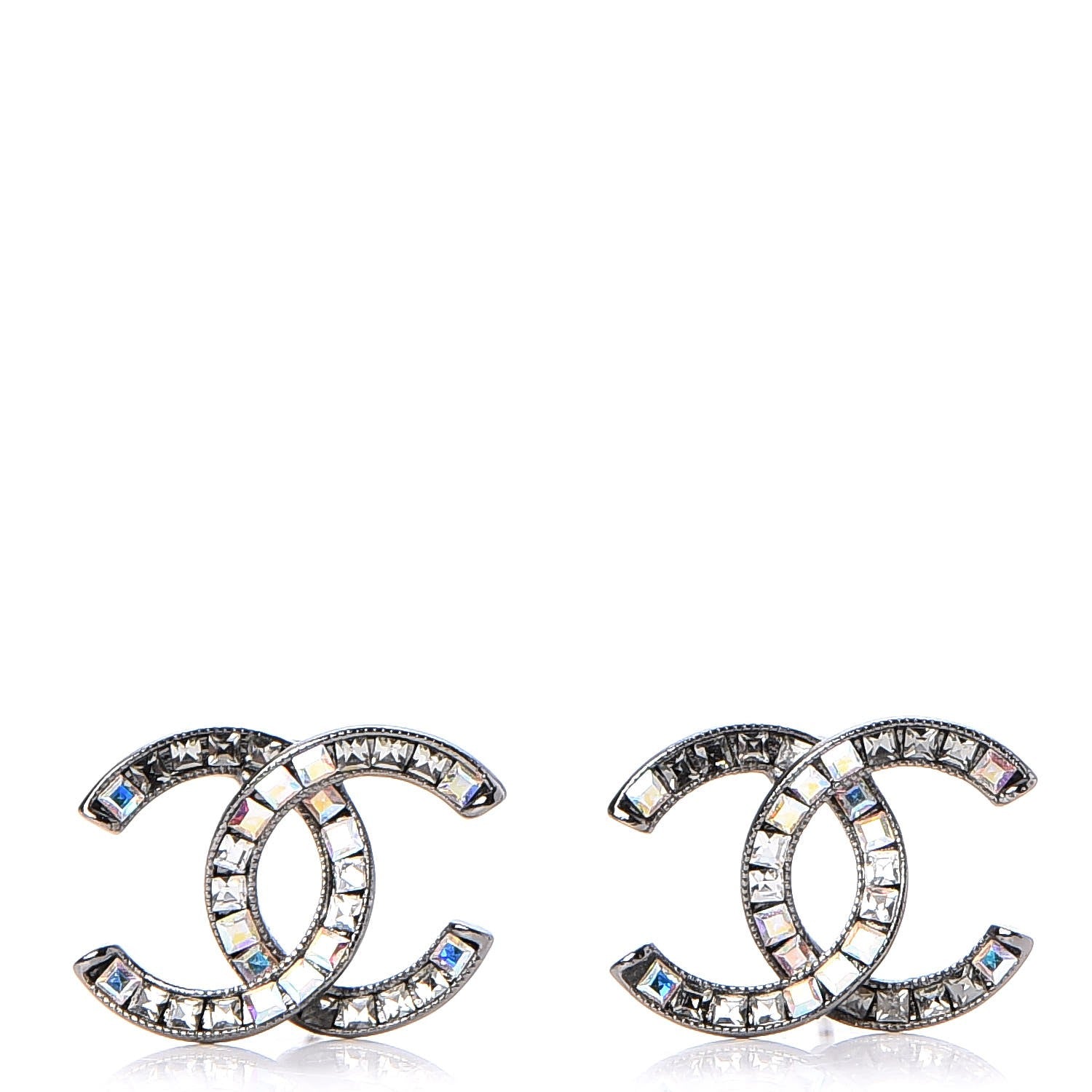 Chanel Crystal Baguette CC Earrings 1 of 5