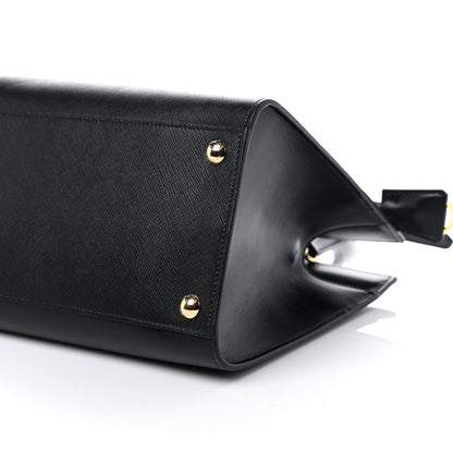 Prada Saffiano Metal Top Handle Black 9 of 12